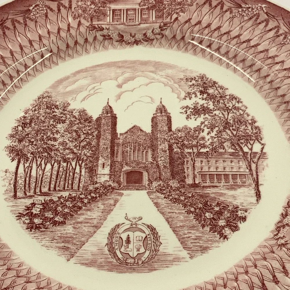Vintage Wedgwood Bates College The Chapel 1864-1949 Ceramic Red 10.5 in